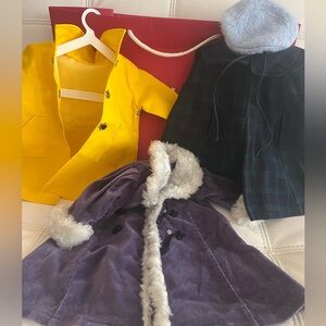 American Girl 4 PC Coat Rain , Coat Poncho Hat